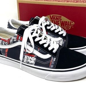 VANS Old Skool Shoe Casual Low Top Canvas Suede Red Black Men's Size VN0A4U3BWZ4